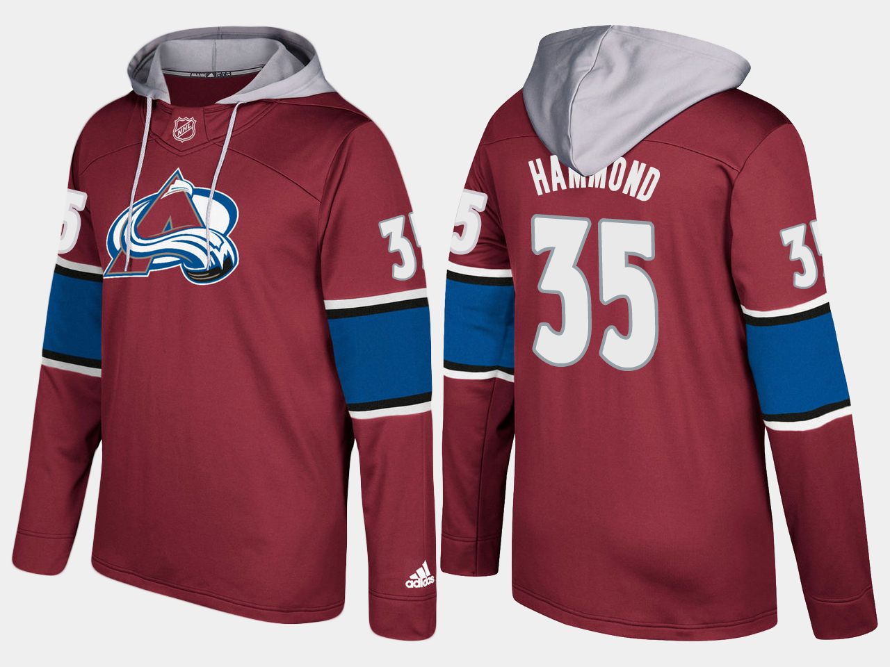 Men NHL Colorado avalanche 35 andrew hammond burgundy hoodie